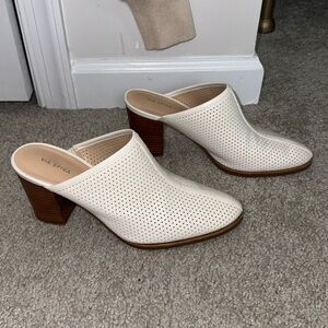 VIA SPIGA Perforated Leather Mules